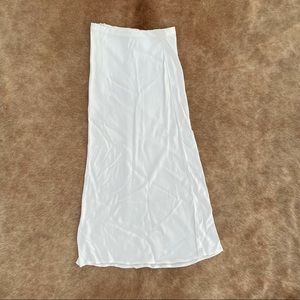 ZARA White Satin Bias Cut Midi Skirt  XS